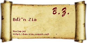 Bán Zia névjegykártya